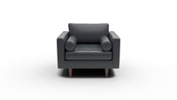 Ladybird 42" Leather Arm Chair - Tribeca Black
