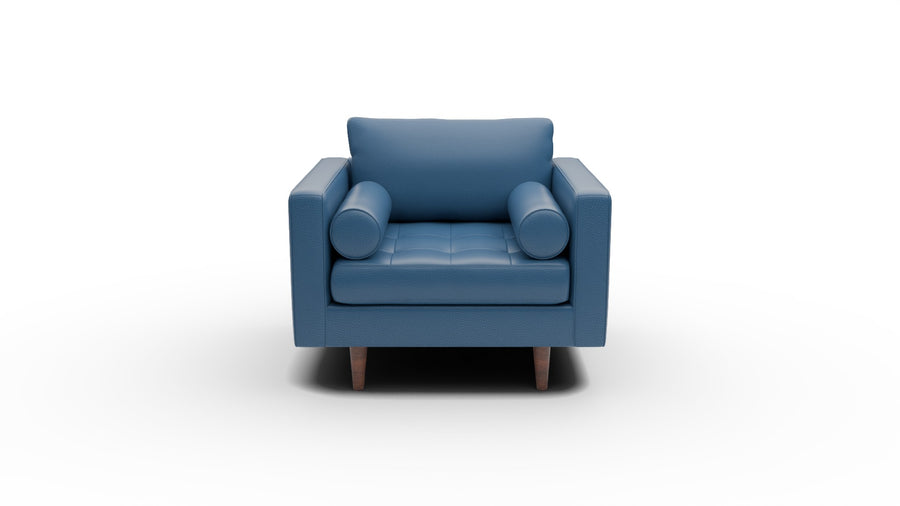 Ladybird 42" Leather Arm Chair - Tribeca Cobalt