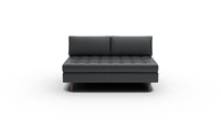 Ladybird Leather Armless Loveseat - Tribeca Black