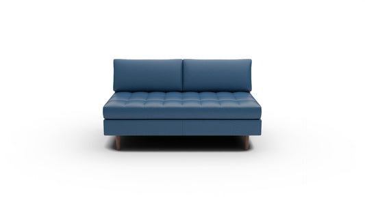 Ladybird Leather Armless Loveseat - Tribeca Cobalt