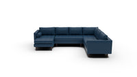 Ladybird 133" Leather Corner Sectionals w. Left Chaise - Tribeca Cobalt