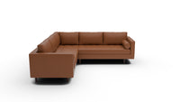 Ladybird 103" Leather Corner Sectional - Tribeca Chestnut