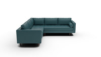Ladybird 103" Leather Corner Sectional - Tribeca Lagoon