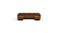 Ladybird 132" Leather Double Chaise with Armless Loveseat - Clive Cinnamon