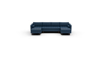 Ladybird 132" Leather Double Chaise with Armless Loveseat - Tribeca Cobalt