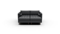Ladybird 72" Leather Double Chaise - Tribeca Black