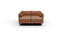 Ladybird 72" Leather Double Chaise - Tribeca Chestnut