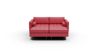 Ladybird 72" Leather Double Chaise - Tribeca Scarlet