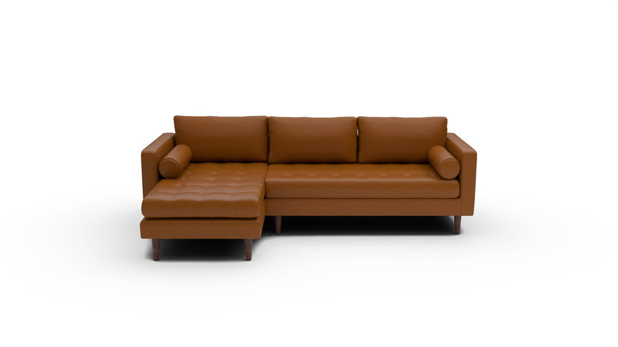 Ladybird 102" Leather Left Chaise Sectional - Clive Cinnamon