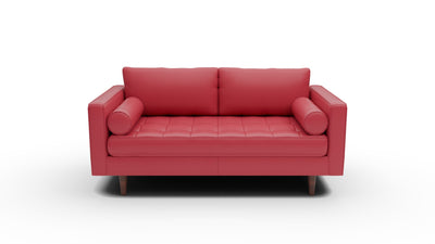 Ladybird 72" Leather Loveseat - Tribeca Scarlet