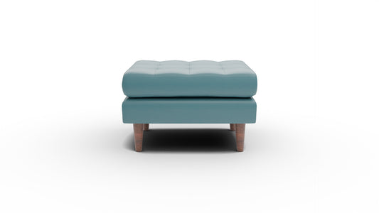 Ladybird Leather Ottoman - Tribeca Lagoon