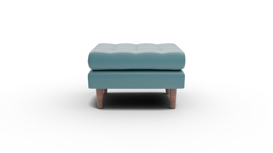 Ladybird Leather Ottoman - Tribeca Lagoon