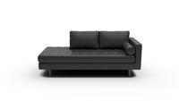 Ladybird 82" Leather RAF Stand Alone Chaise - Tribeca Black