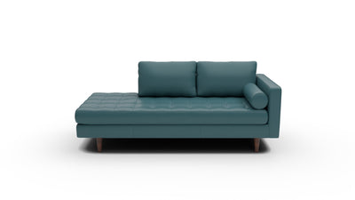 Ladybird 82" Leather RAF Stand Alone Chaise - Tribeca Lagoon