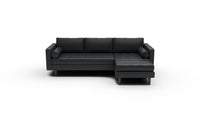 Ladybird 104" Leather Reversible Sofa Chaise - Tribeca Black