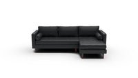 Ladybird 102" Leather Right Chaise Sectional - Tribeca Black