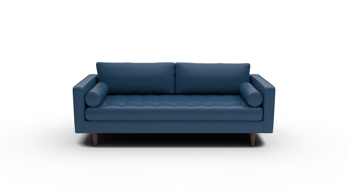 Ladybird 88" Leather Sofa - Tribeca Cobalt