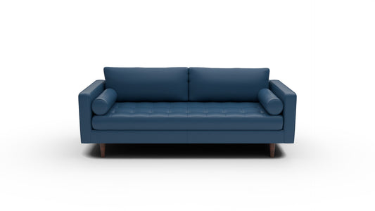 Ladybird 88" Leather Sofa - Tribeca Cobalt