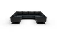 Ladybird 134" Leather U Sectional - Tribeca Black