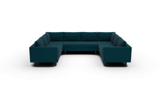Ladybird 134" U Sectional - Superb Peacock