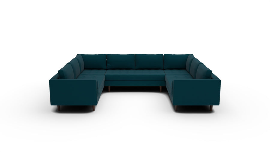 Ladybird 134" U Sectional - Superb Peacock
