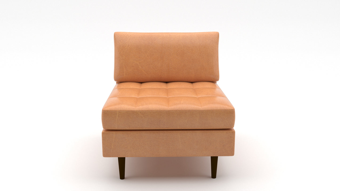 Ladybird Leather Armless Chair - Hudson Lager