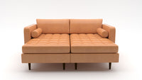 Ladybird 72" Leather Double Chaise - Hudson Lager