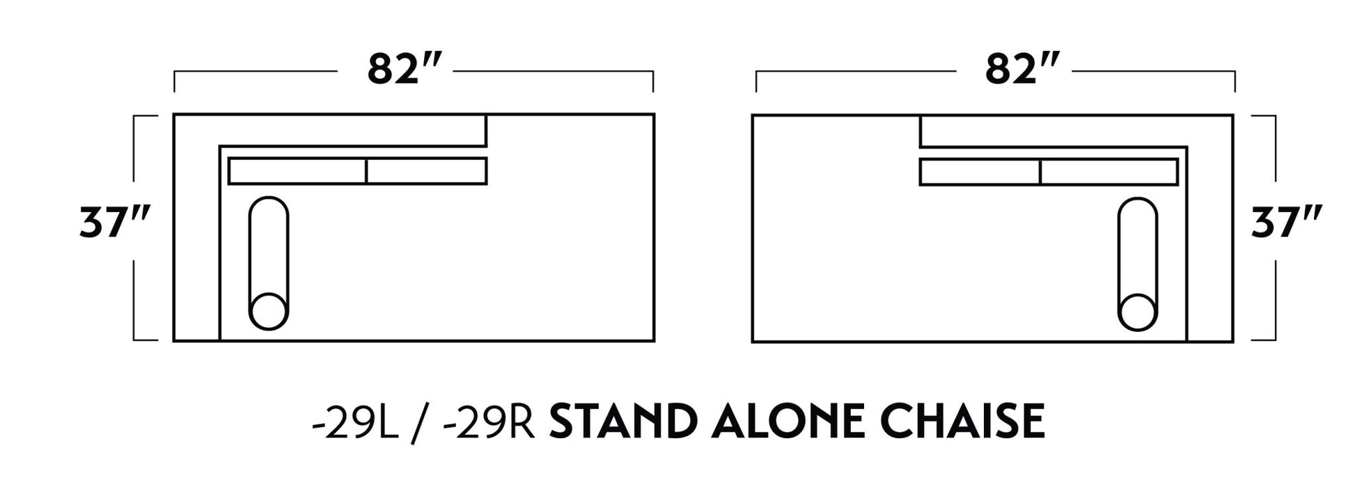 Ladybird 82" RAF Stand Alone Chaise -