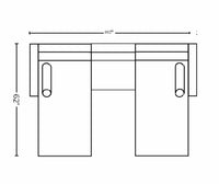 Ladybird 102" Double Chaise with Armless Chair -