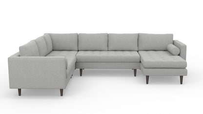 Ladybird 133" Corner Sectionals w. Right Chaise - Nepal Pebble