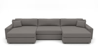 Lago Vista 170" Double Chaise With Armless Chair - Peyton Slate