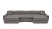 Lago Vista 170" Double Chaise With Armless Chair - Peyton Slate
