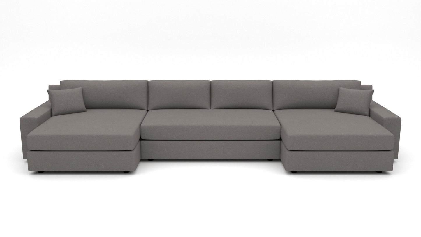 Lago Vista 192" Double Chaise With Armless Sofa - Peyton Slate