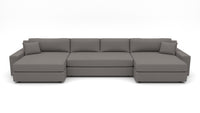 Lago Vista 192" Double Chaise With Armless Sofa - Peyton Slate