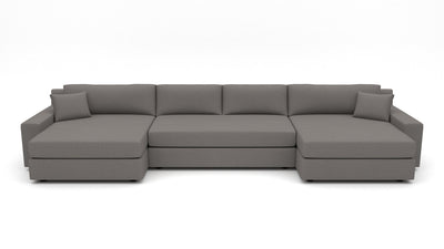 Lago Vista 192" Double Chaise With Armless Sofa - Peyton Slate