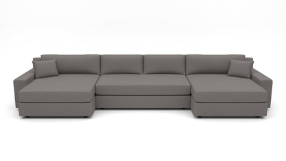 Lago Vista 192" Double Chaise With Armless Sofa - Peyton Slate