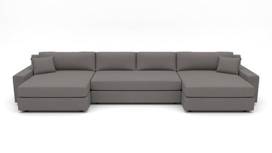 Lago Vista 192" Double Chaise With Armless Sofa - Peyton Slate