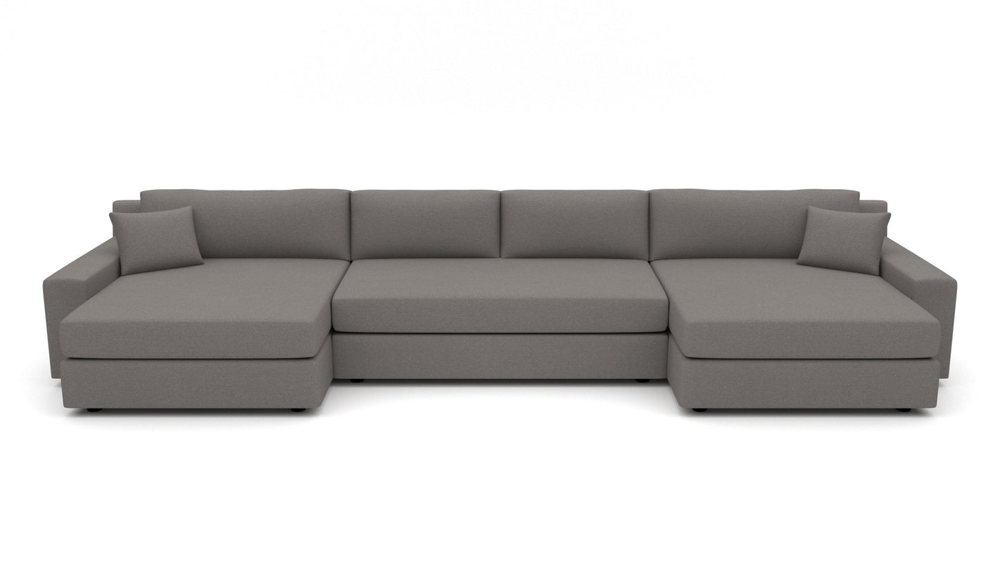 Lago Vista 192" Double Chaise With Armless Sofa - Peyton Slate