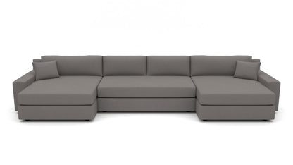 Lago Vista 192" Double Chaise With Armless Sofa - Peyton Slate