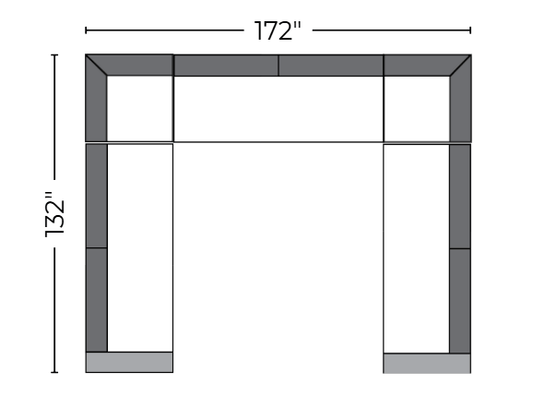Lago Vista 172" Large U Sectional - Peyton Slate