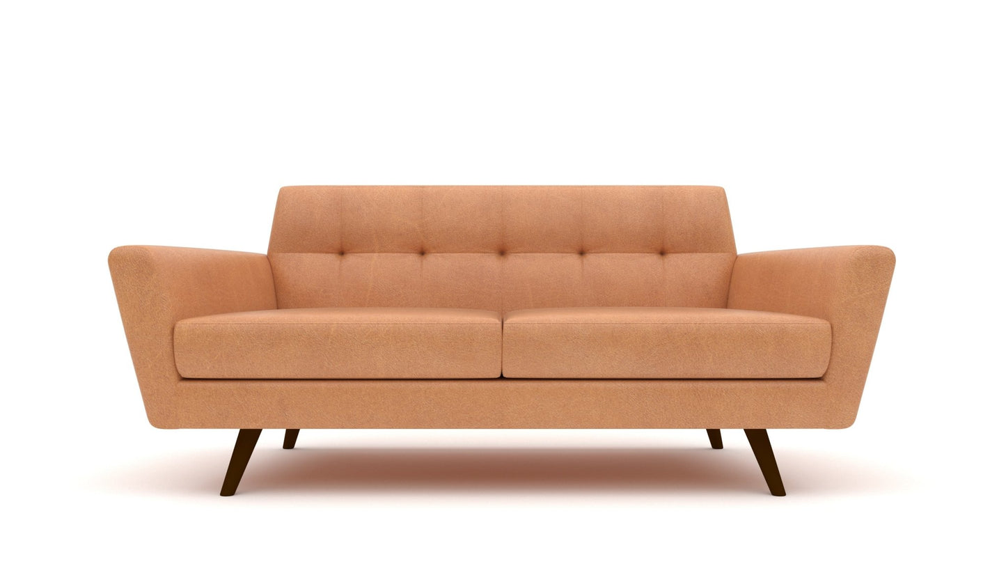 Lamar 69" Leather Loveseat - Hudson Lager