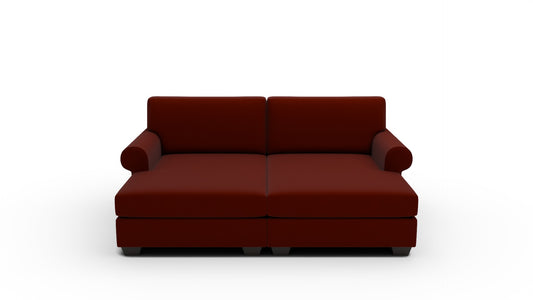 Manor 92" Double Chaise Sectional - Superb Rust