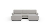 Manor 121" Double Chaise With Armless Chair - Camila Oyster
