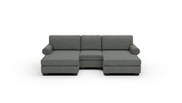 Manor 121" Double Chaise With Armless Chair - Curious Evergreen