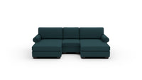 Manor 121" Double Chaise With Armless Chair - Elliot Teal