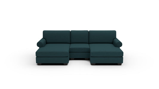 Manor 121" Double Chaise With Armless Chair - Elliot Teal