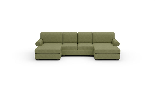 Manor 149" Double Chaise With Armless Loveseat - Elliot Celadon