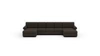 Manor 178" Double Chaise With Armless Sofa - Dream Chocolate