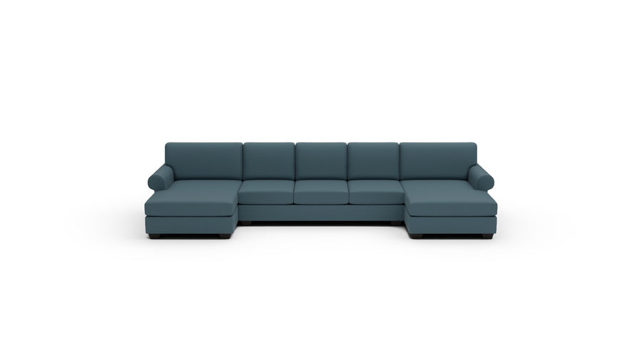 Manor 178" Double Chaise With Armless Sofa - Sorrento Ocean