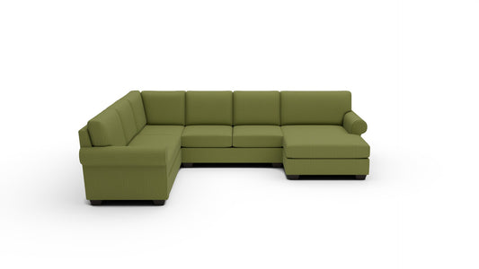 Manor 143" Medium Corner Sectional With Raf Chaise - Dream Olive